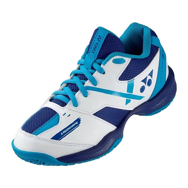 Yonex 39 Junior Badminton Shoes in White/Blue