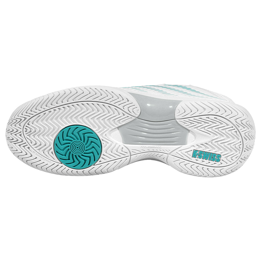 K-Swiss Women's Hypercourt Express 3 Tennis Shoes in Blanc de Blanc/Glacier Grey – Blanc de Blanc/Glacier Grey/Baltic