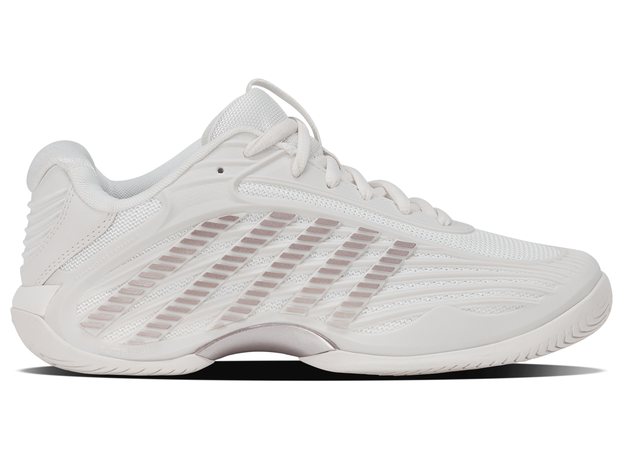 K-Swiss Women's Hypercourt Express 3 Tennis Shoes in Blanc de Blanc/Rose Gold – Blanc de Blanc/Rose Gold