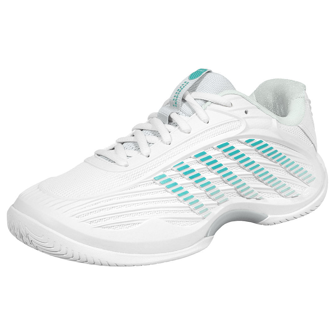 K-Swiss Women's Hypercourt Express 3 Tennis Shoes in Blanc de Blanc/Glacier Grey – Blanc de Blanc/Glacier Grey/Baltic