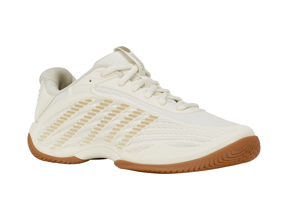 K-Swiss Women's Hypercourt Express 3 Indoor Tennis Shoes in Egret/Whitecap Gray, Egret/Whitecap Gray