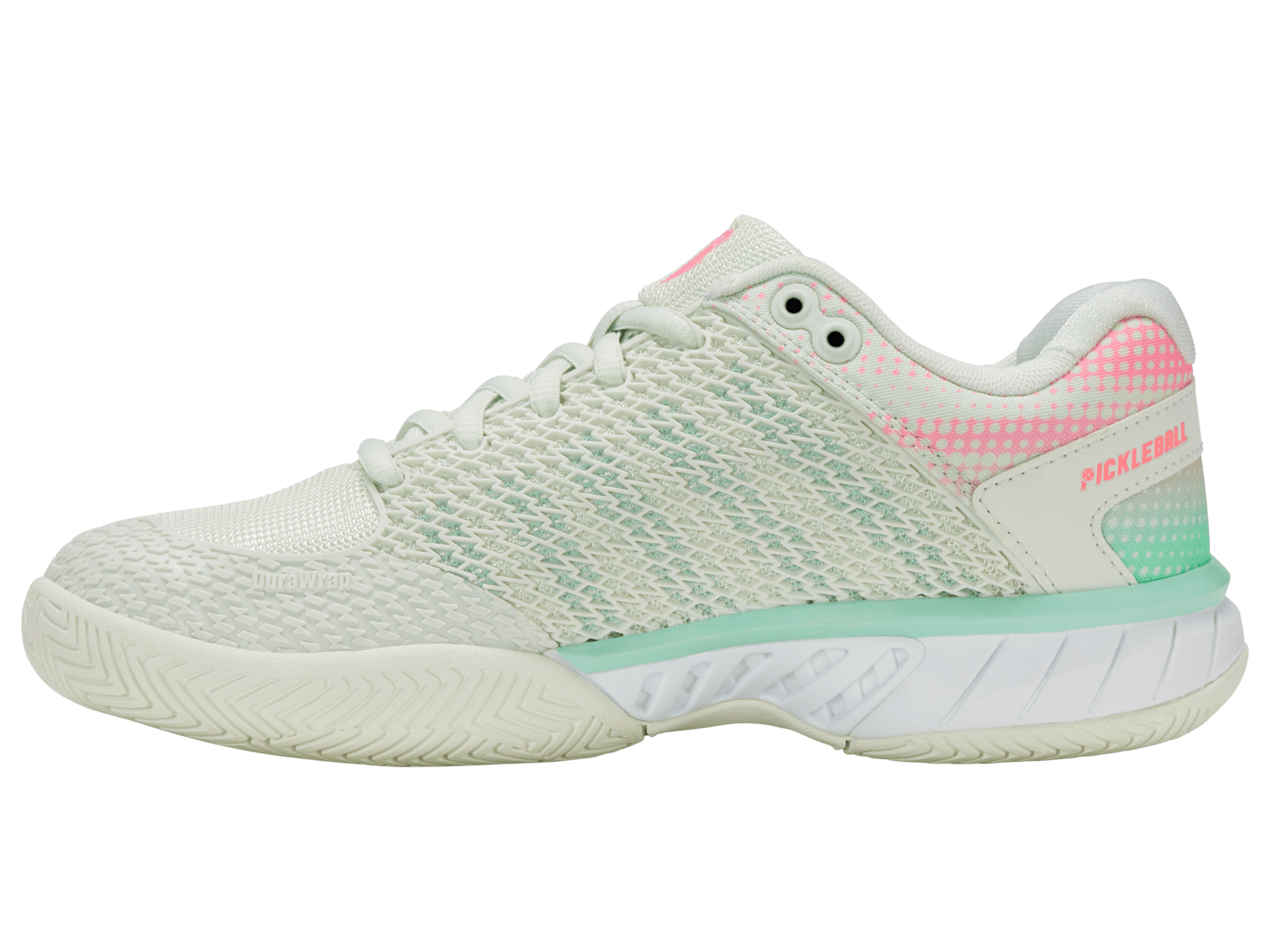 K-Swiss Women's Express Light Wide Pickleball Shoes in Ice/Honeydew – Ice/Honeydew/Neon Pastel Pink – view 5