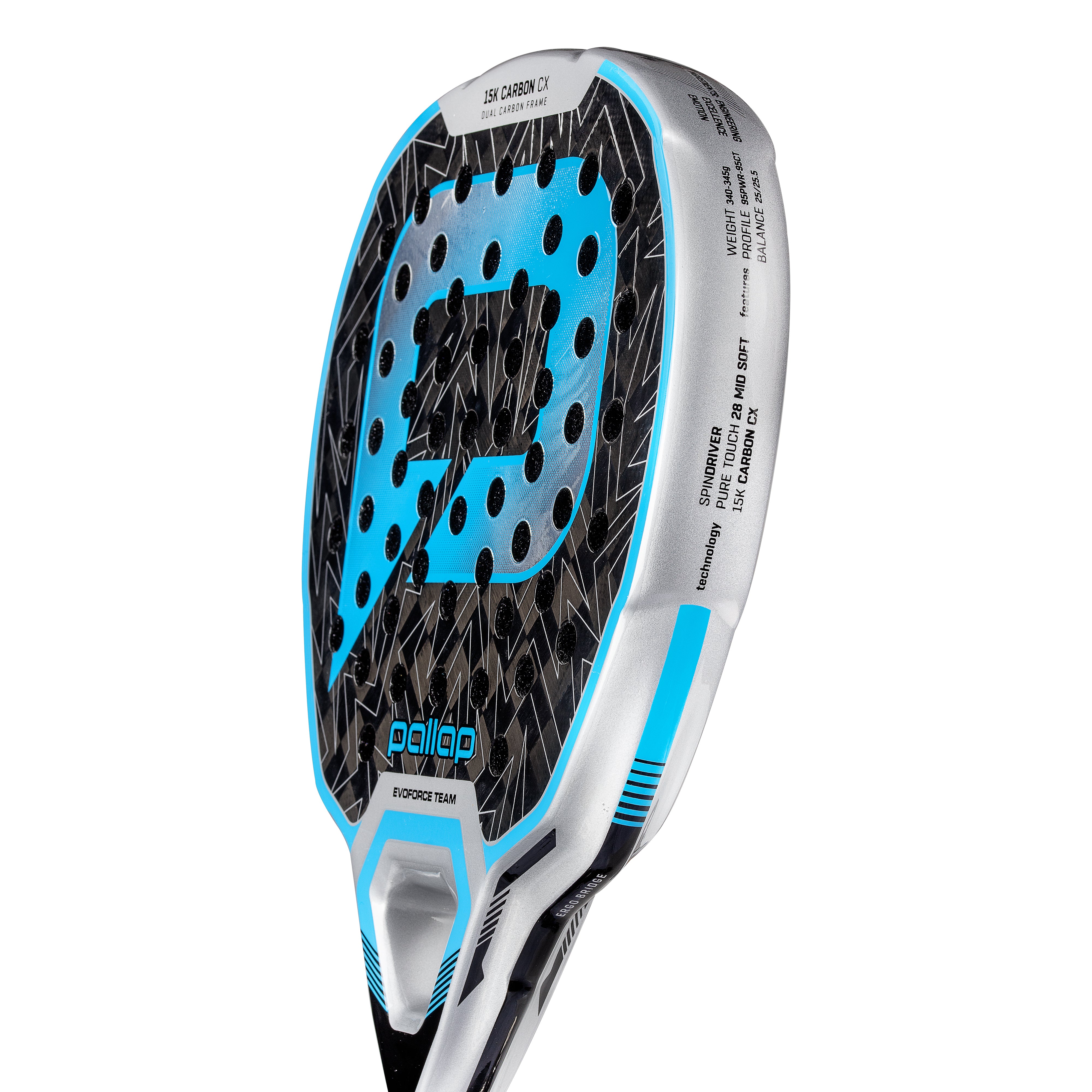 Pallap EvoFORCE Team Padel Racquet in Blue/Silver