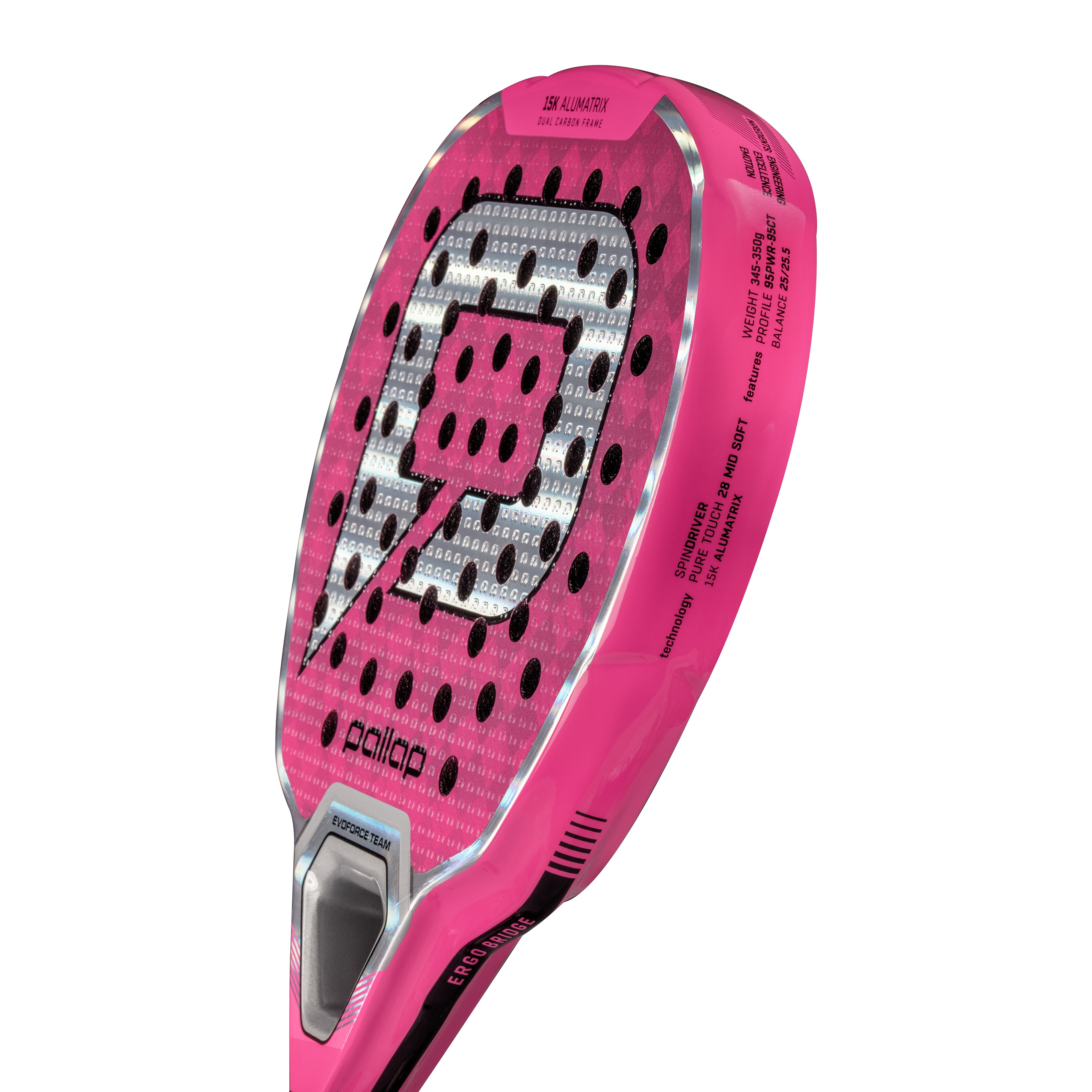 Pallap EvoFORCE Team Padel Racquet in Pink/Silver