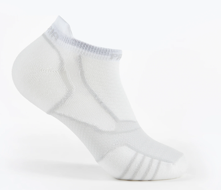 Thorlos Experia PROLITE Ultra-Light Cushion No-Show Tab Rocket Grip Socks in White