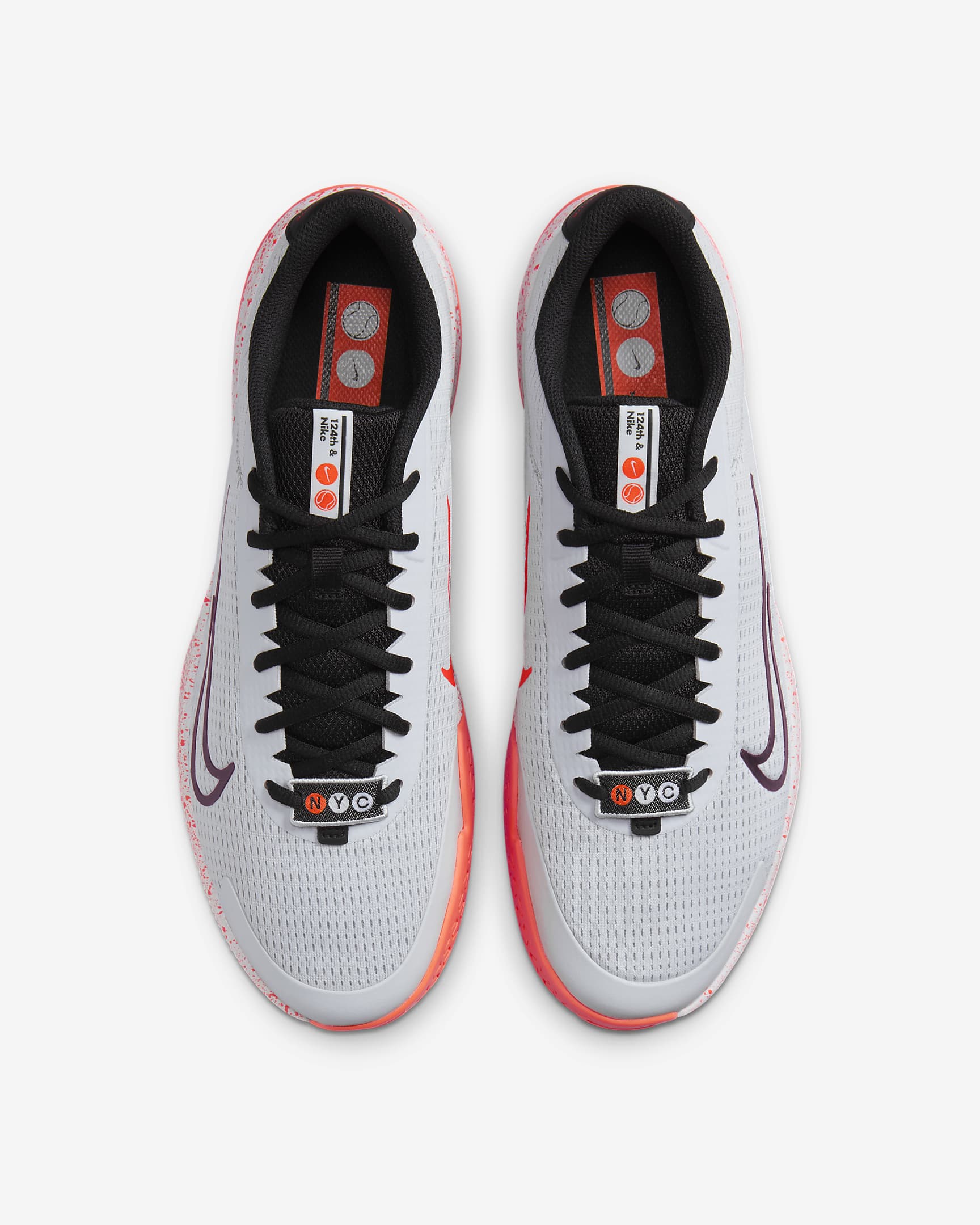 Nike Men's Vapor Lite 2 Premium Tennis Shoes in Pure Platinum/Black-Hyper Crimson