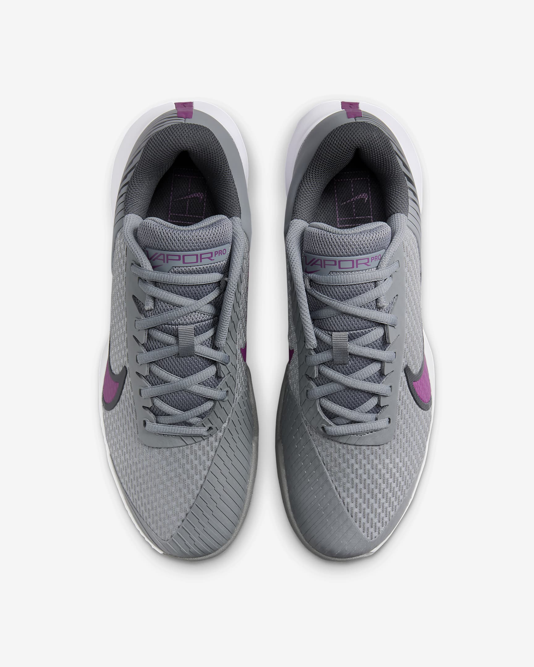 Nike Men's Air Zoom Vapor Pro 2 Tennis Shoes in Smoke Grey/Sangria-Dk Smoke Grey-Black