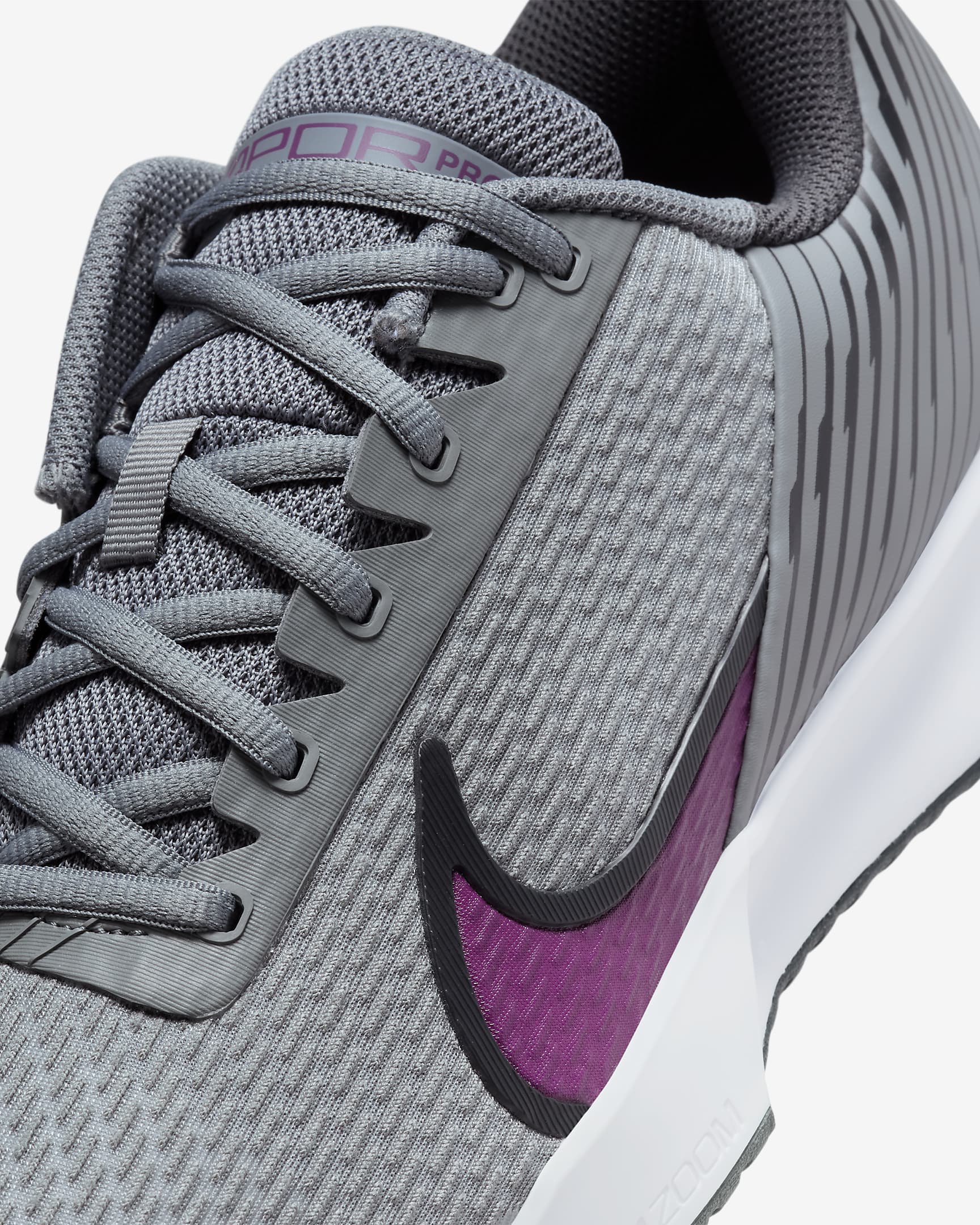 Nike Men's Air Zoom Vapor Pro 2 Tennis Shoes in Smoke Grey/Sangria-Dk Smoke Grey-Black