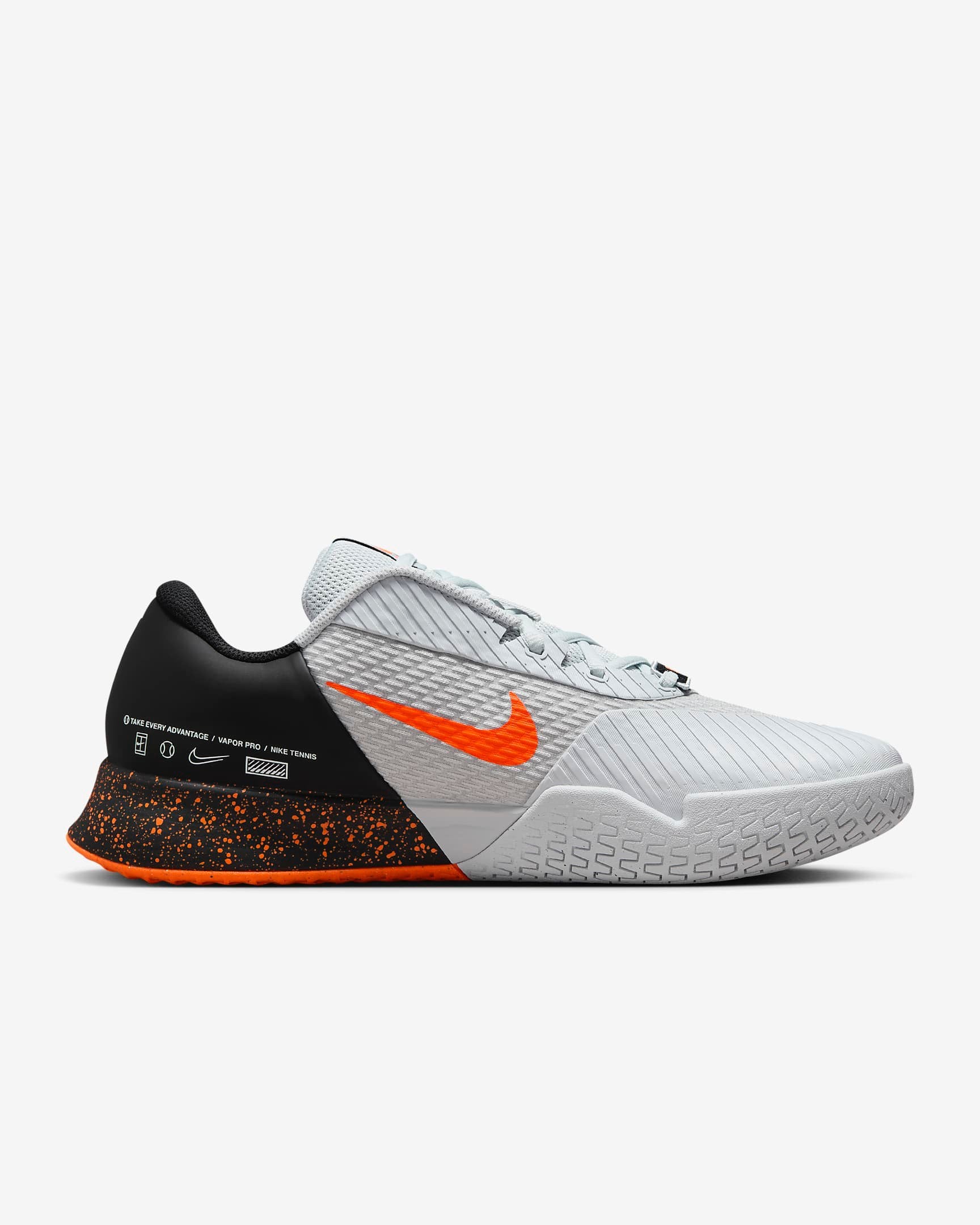 Nike Men's Air Zoom Vapor Pro 2 Premium Tennis Shoes in Pure Platinum/Black-Hyper Crimson-White