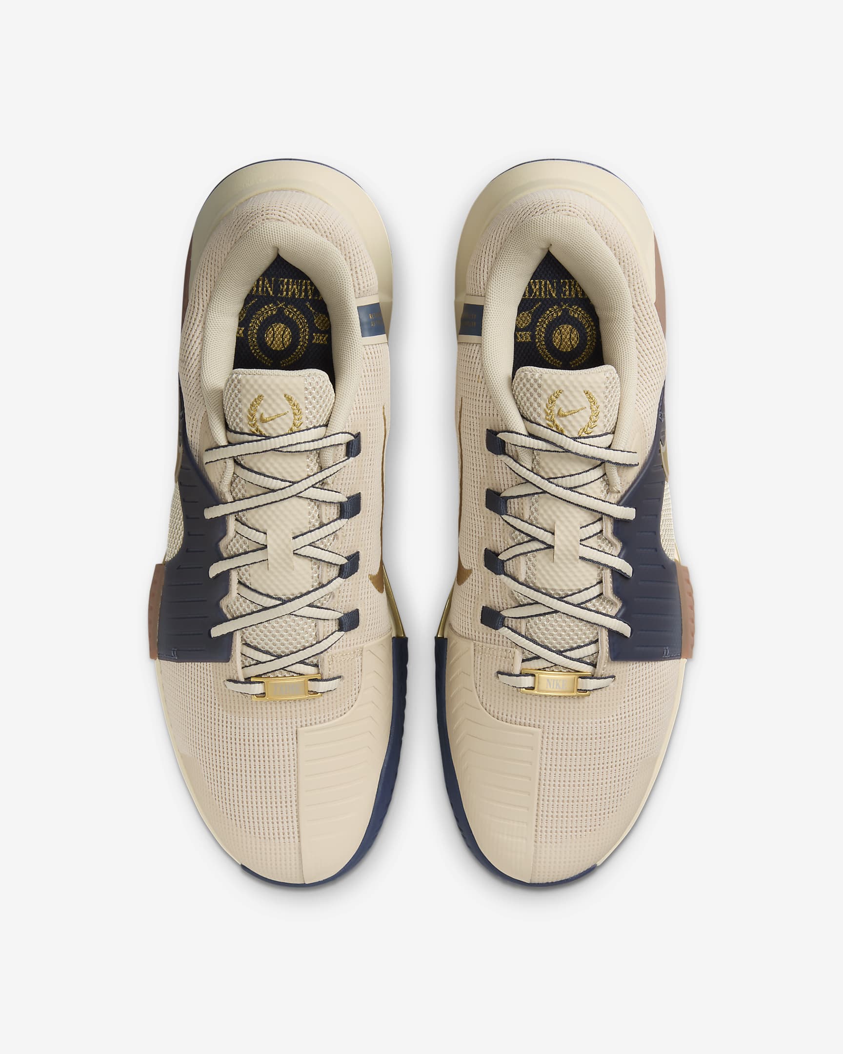 Nike Men's Zoom GP Challenge 1 PRM Tennis Shoes in Sanddrift/Metallic Gold-Thunder Blue