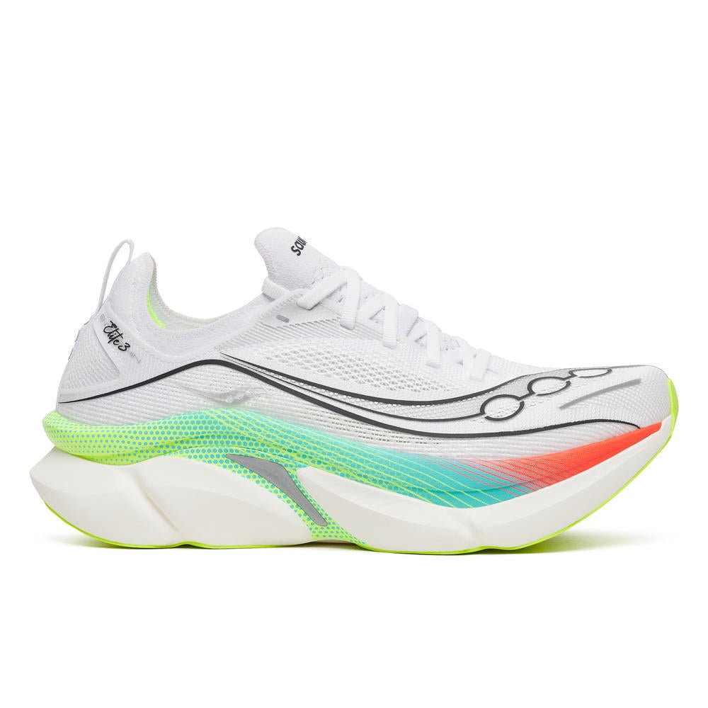 Saucony Unisex Endorphin Elite 3 Running Shoes in White/Multi
