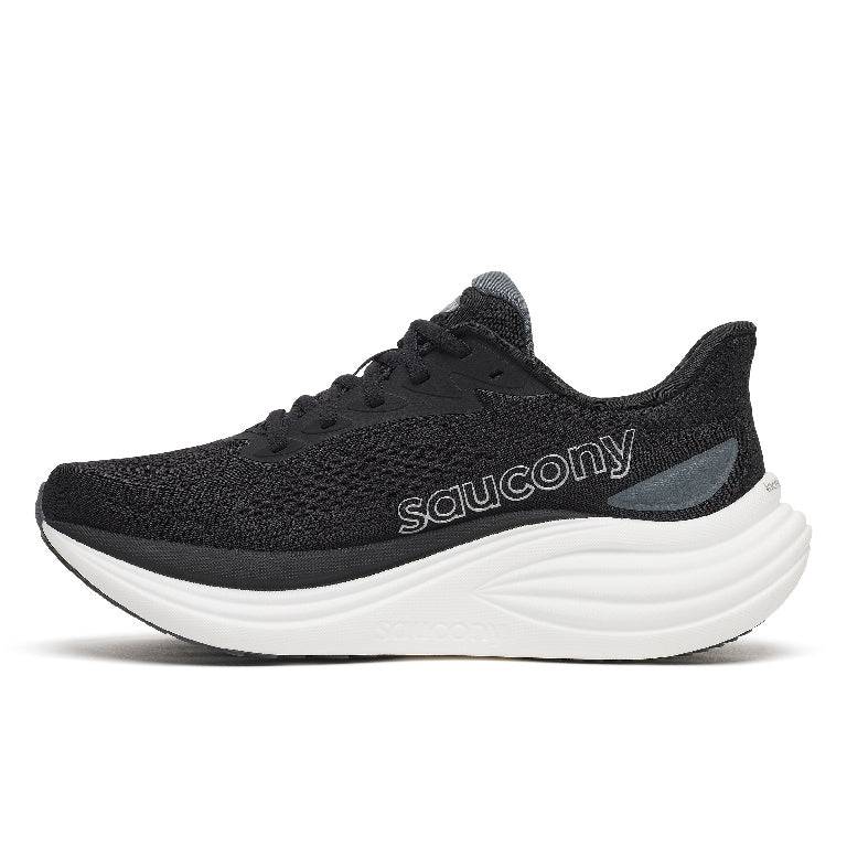 Saucony Women's Triumph 24 Running Shoes in Black/Silver (Wide)