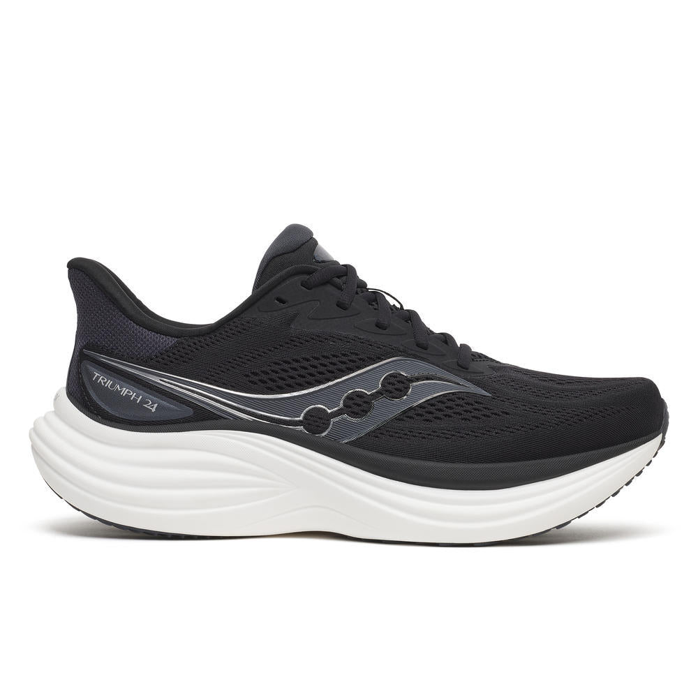Saucony Men's Triumph 24 Running Shoes in Black/Silver