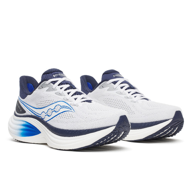 Saucony Men's Triumph 24 Running Shoes in White/Naval