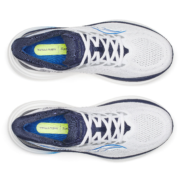 Saucony Men's Triumph 24 Running Shoes in White/Naval