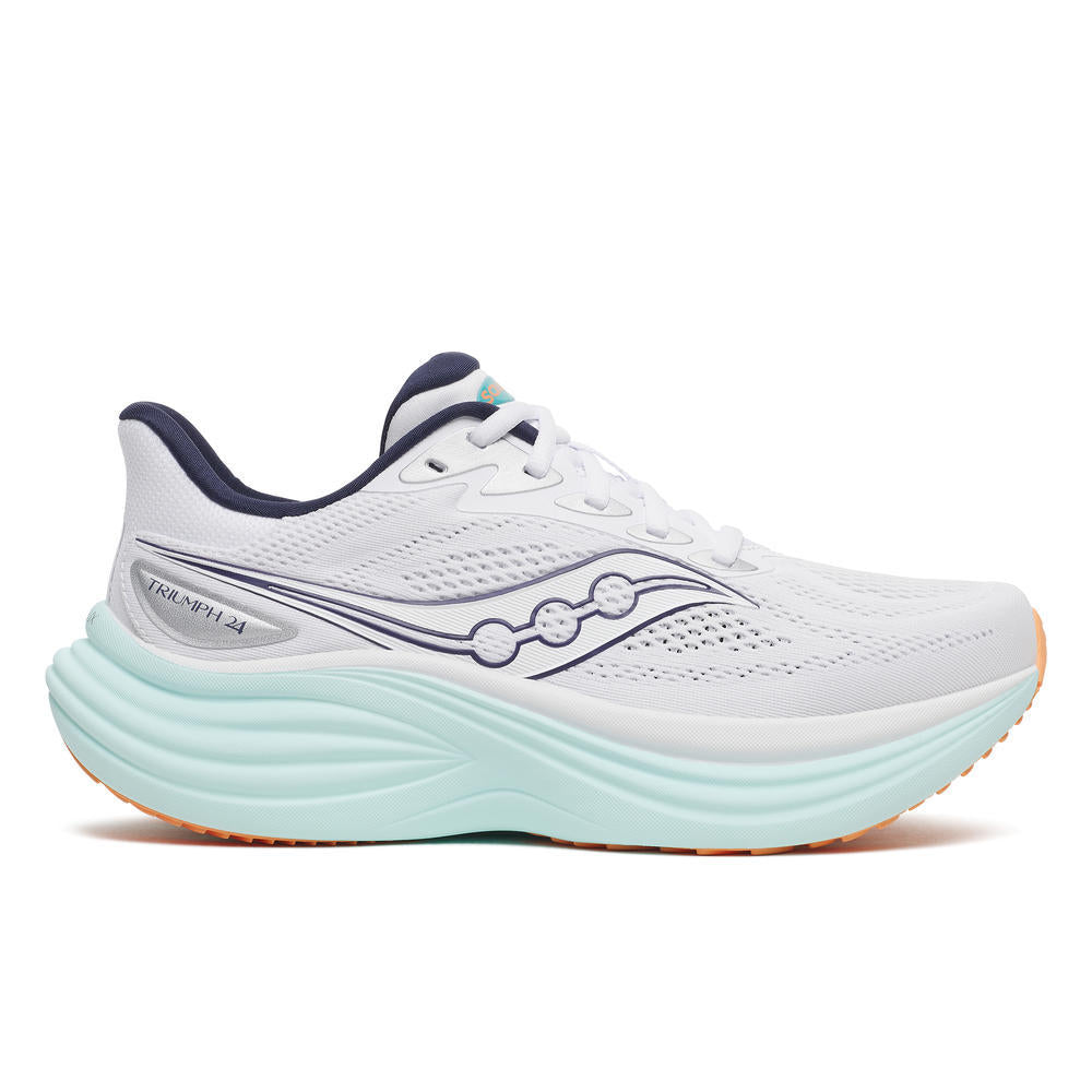 Saucony Women's Triumph 24 Running Shoes in White/Spa