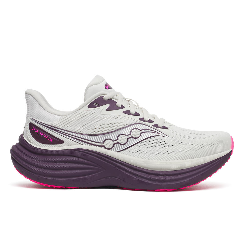 Saucony Women's Triumph 24 Running Shoes in Quartz/Eggplant
