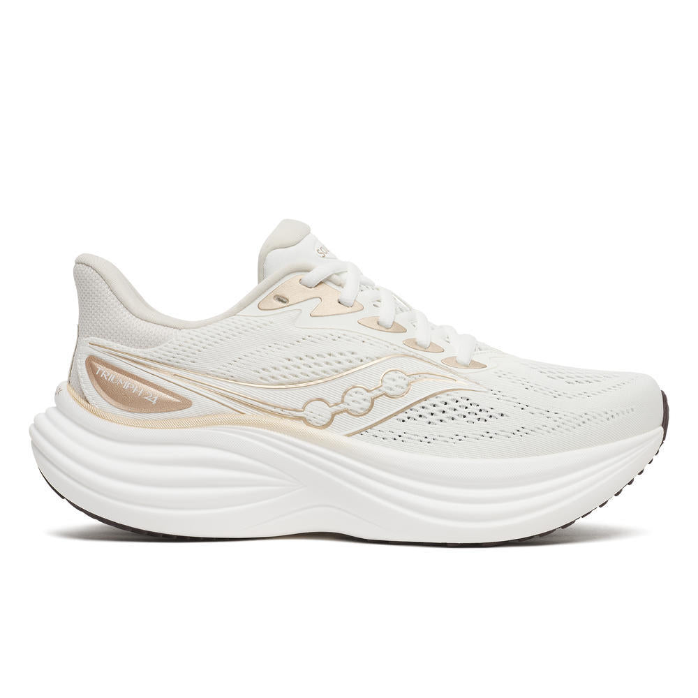Saucony Women's Triumph 24 Running Shoes in Ivory/Eggshell