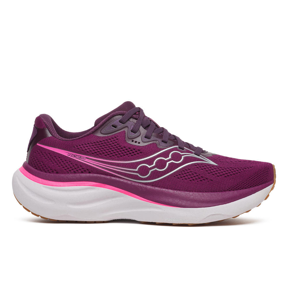 Saucony Women's Ride 19 Running Shoes in Plum/Eggplant