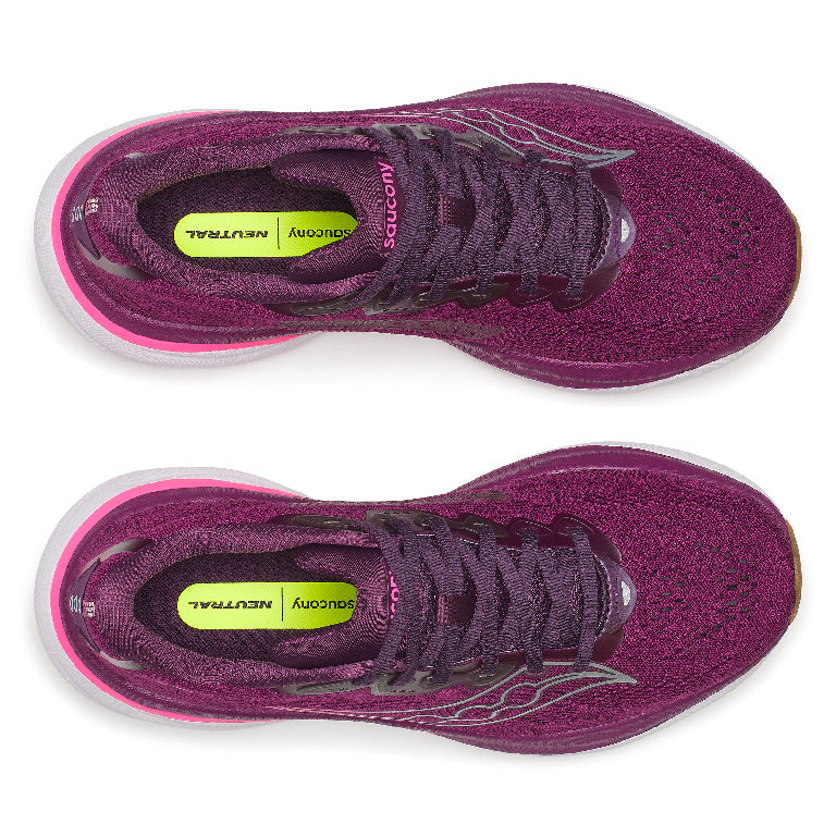 Saucony Women's Ride 19 Running Shoes in Plum/Eggplant