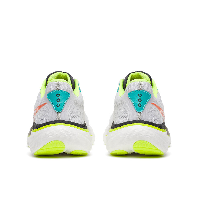 Saucony Men's Ride 19 Running Shoes in White/Citron