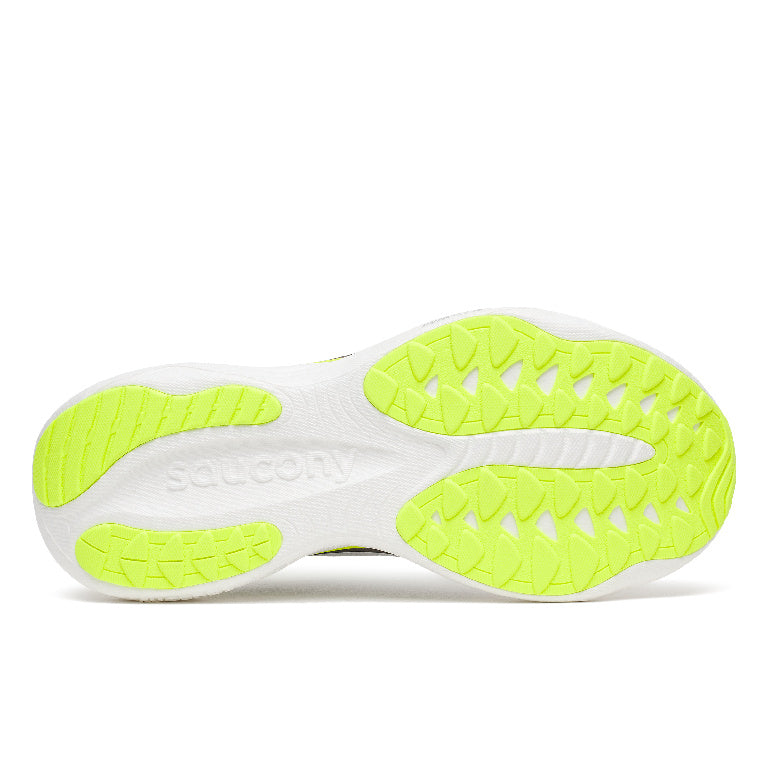 Saucony Men's Ride 19 Running Shoes in White/Citron