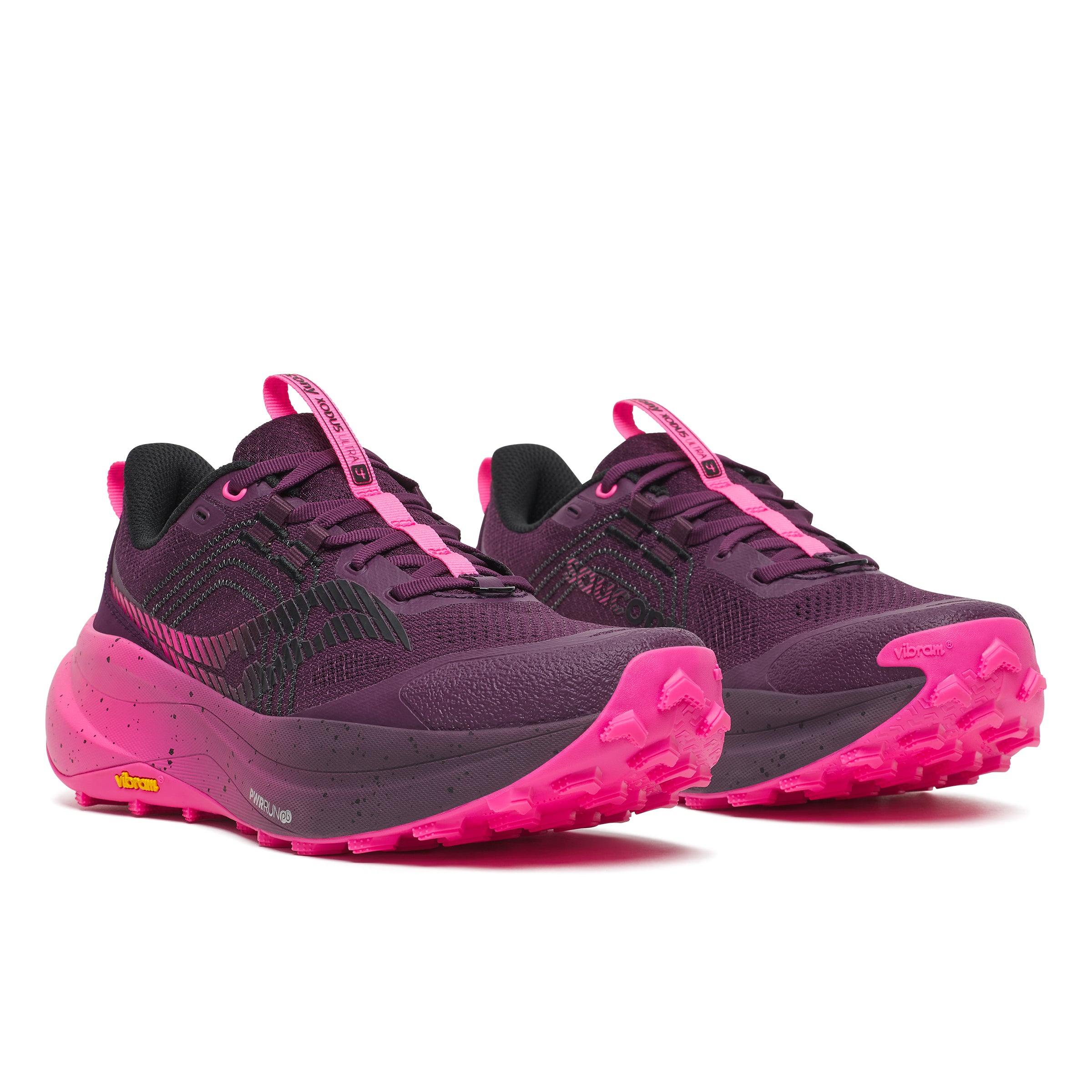 Saucony Women's Xodus Ultra 4 Running Shoes in Eggplant/Shock