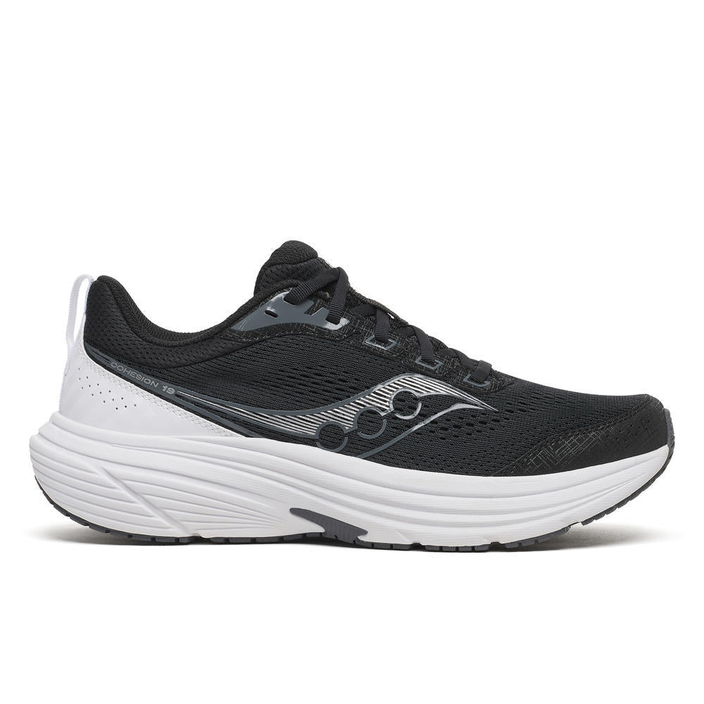Saucony Men's Cohesion 19 Running Shoes in Black/White