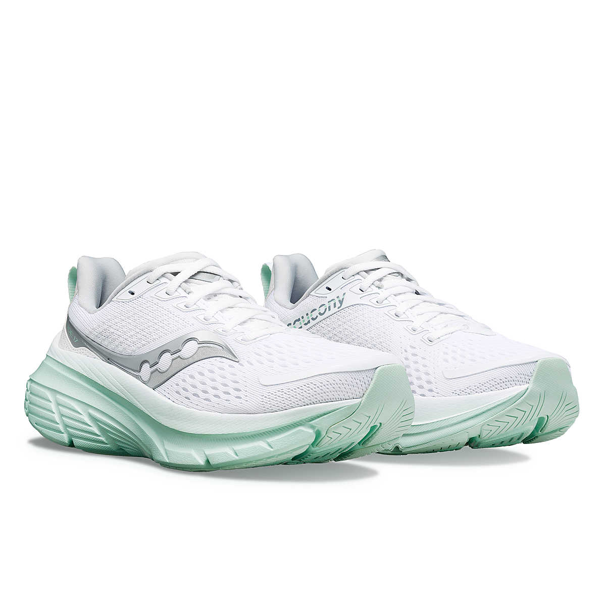 Saucony Women's Guide 17 in White/Jade