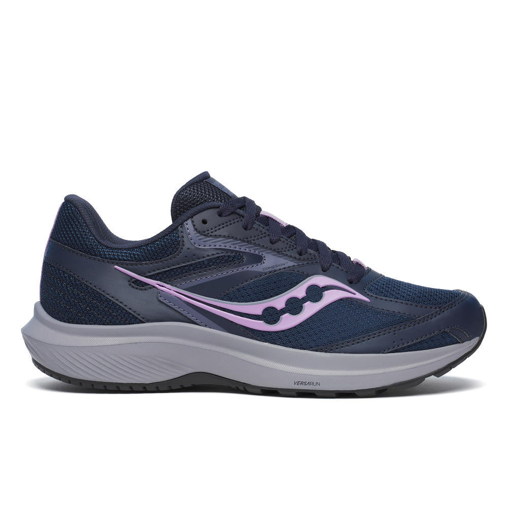 Saucony Women's Cohesion 17 Running Shoes in Navy/Heather (Wide)
