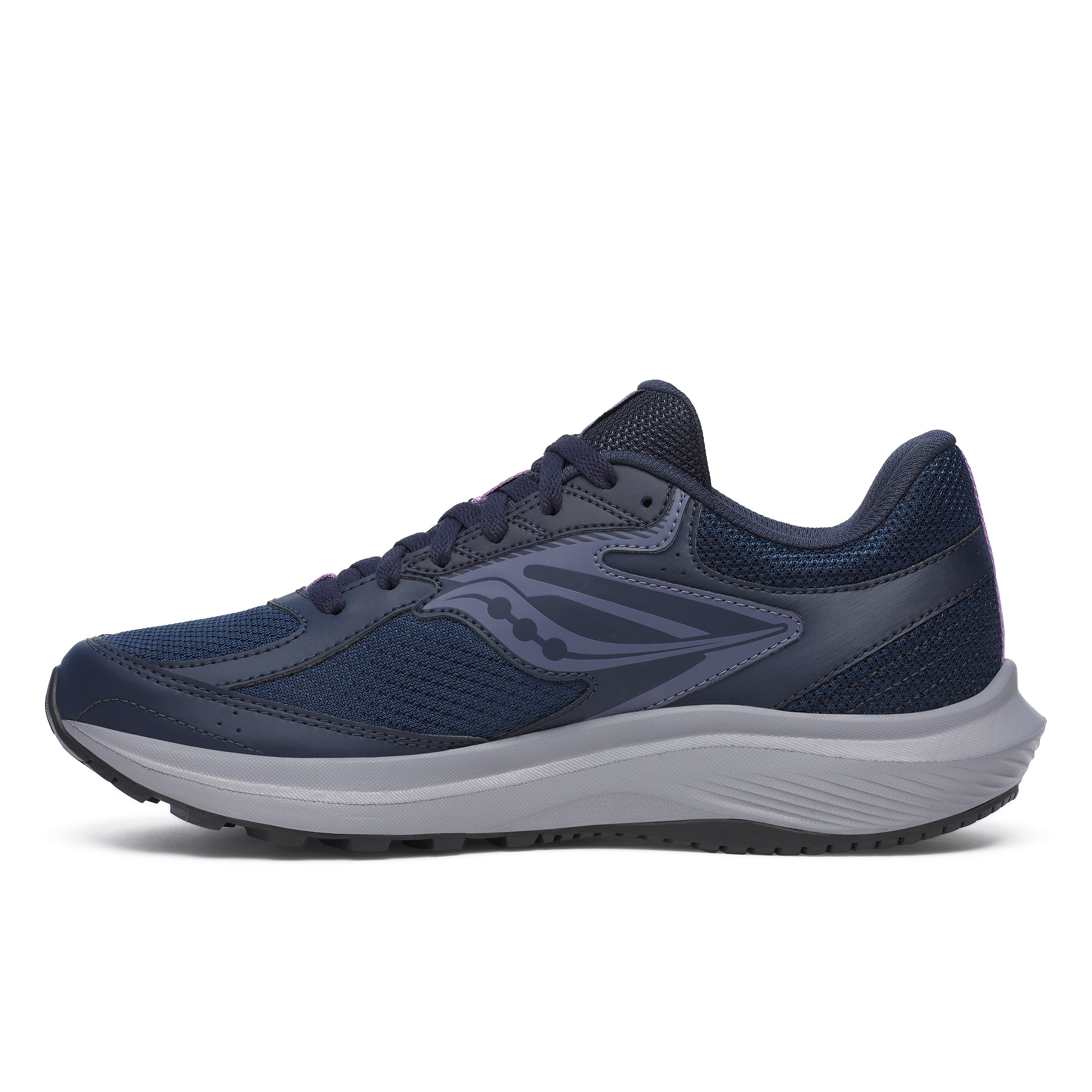 Saucony Women's Cohesion 17 Running Shoes in Navy/Heather (Wide)