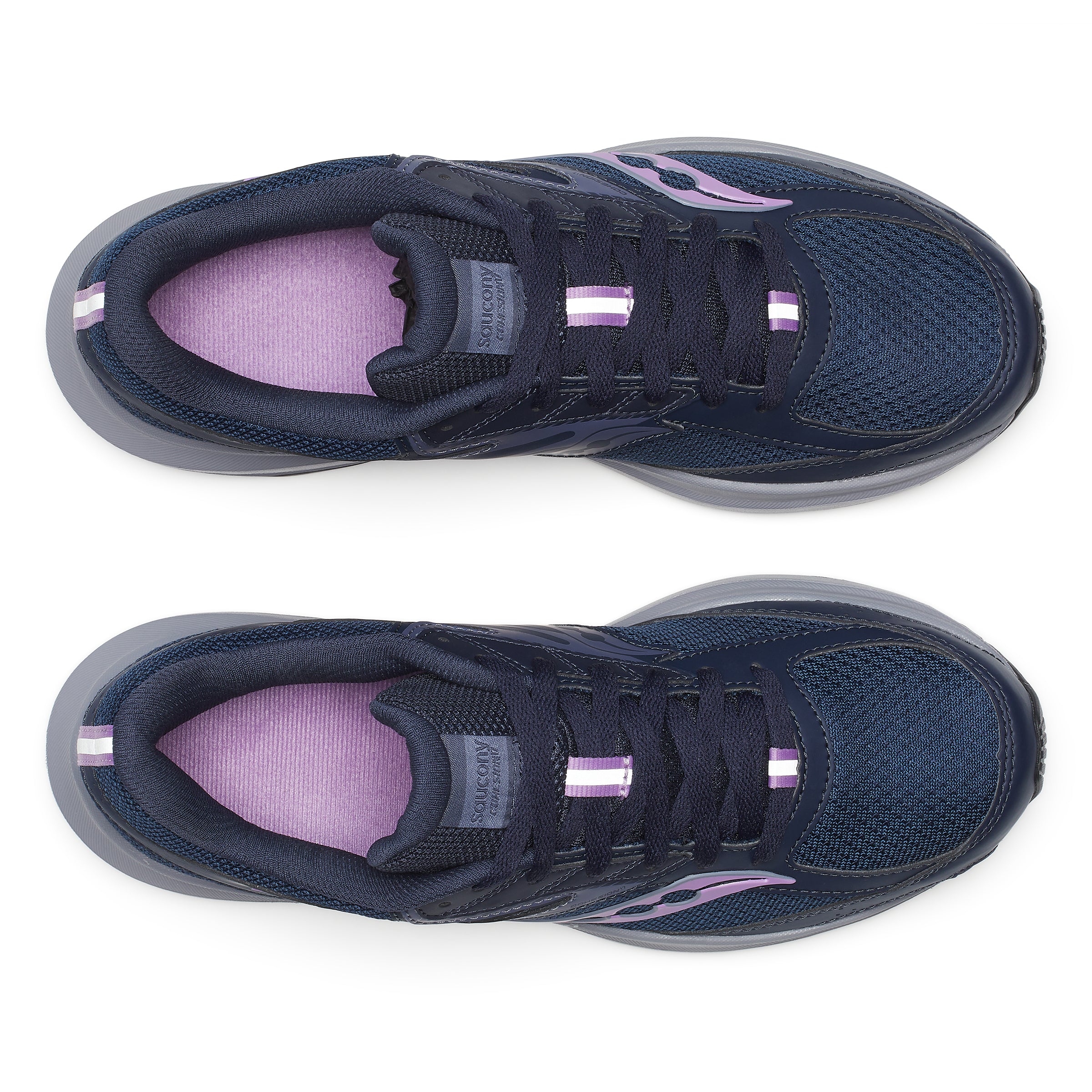 Saucony Women's Cohesion 17 Running Shoes in Navy/Heather (Wide)