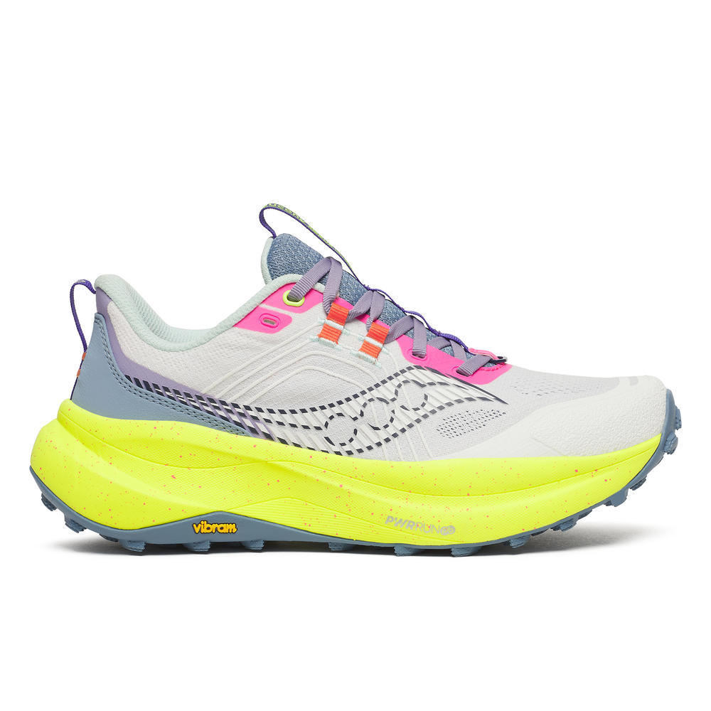 Saucony Women's Xodus Ultra 4 Running Shoes in White/Citron