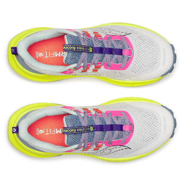 Saucony Women's Xodus Ultra 4 Running Shoes in White/Citron