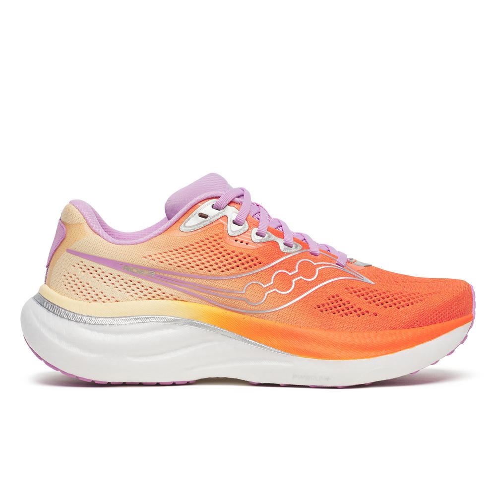 Saucony Women's Ride 19 Running Shoes in Fire/Orchid