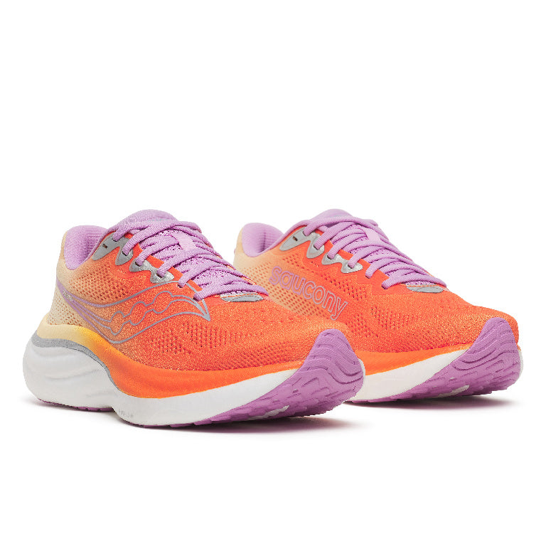 Saucony Women's Ride 19 Running Shoes in Fire/Orchid