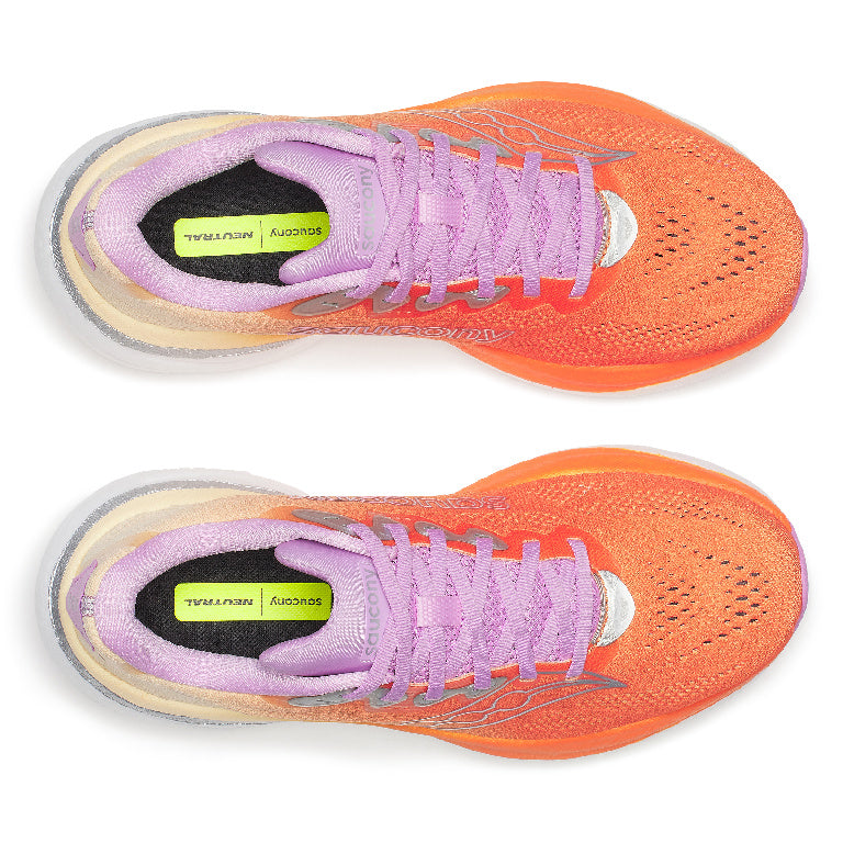 Saucony Women's Ride 19 Running Shoes in Fire/Orchid