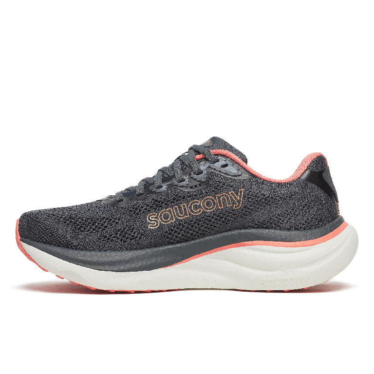 Saucony Women's Ride 19 Running Shoes in Shadow/Salmon