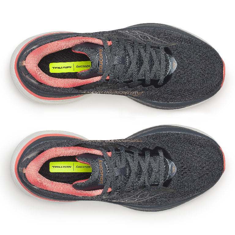 Saucony Women's Ride 19 Running Shoes in Shadow/Salmon