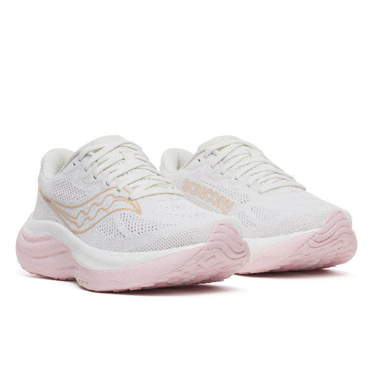 Saucony Women's Ride 19 Running Shoes in White/Silk