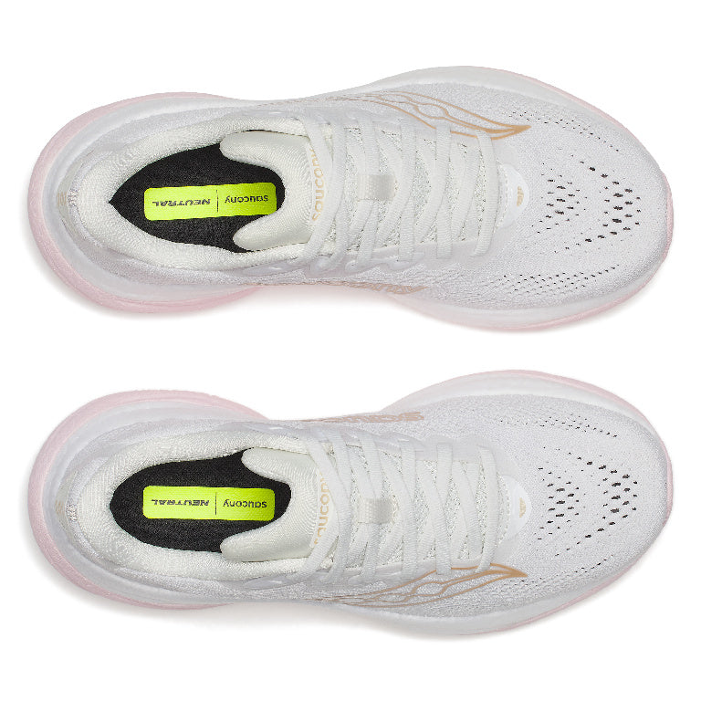 Saucony Women's Ride 19 Running Shoes in White/Silk