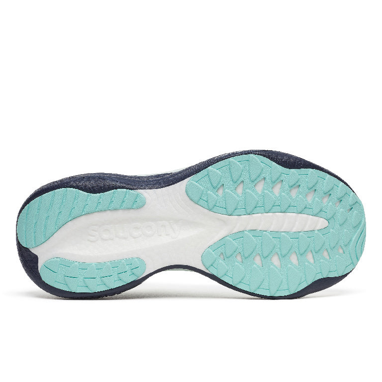 Saucony Women's Ride 19 Running Shoes in White/Navy