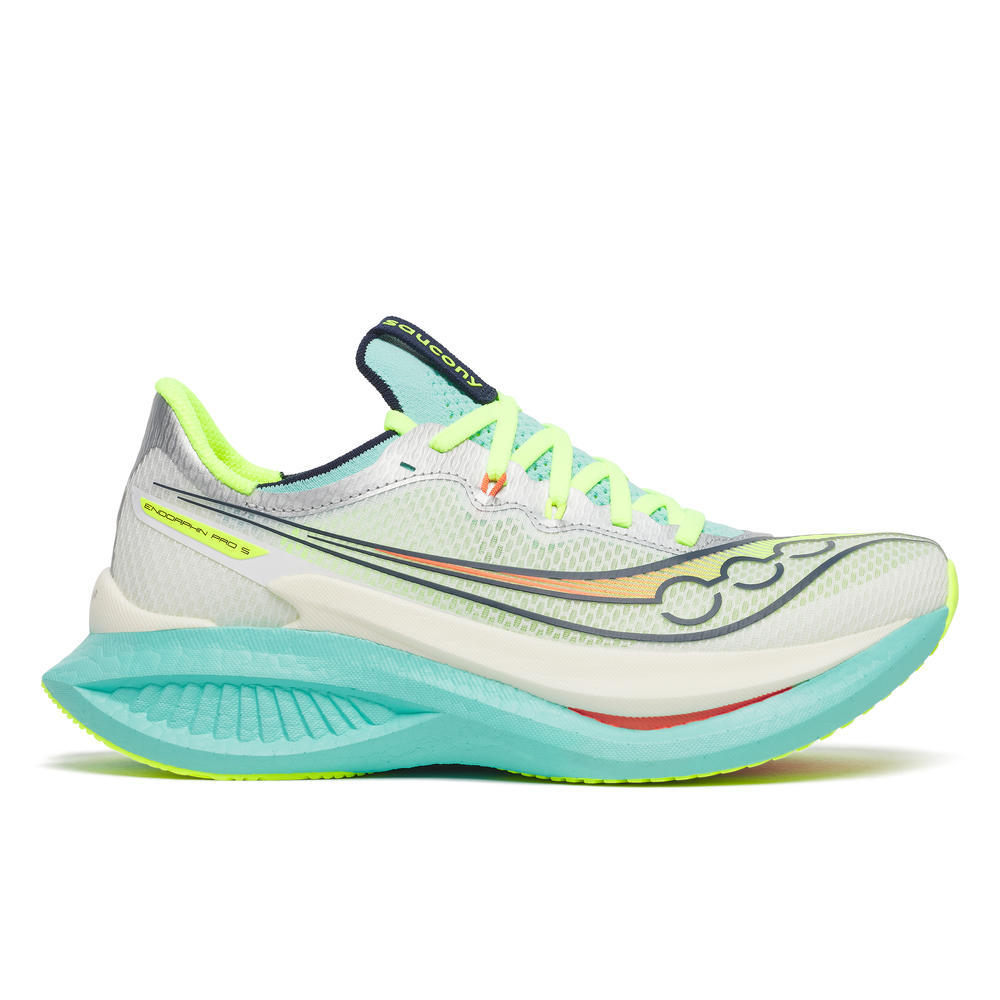 Saucony Women's Endorphin Pro 5 Running Shoes in White/Splash