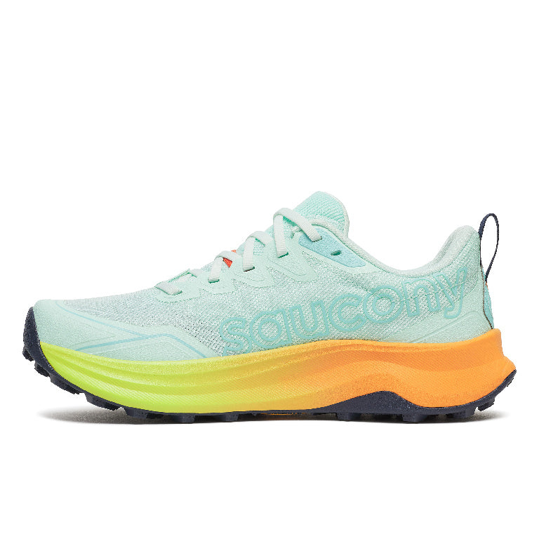 Saucony Men's Peregrine 16 Running Shoes in Aqua/Citron