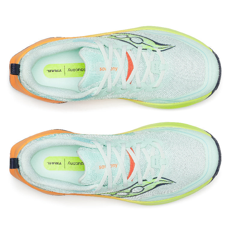 Saucony Men's Peregrine 16 Running Shoes in Aqua/Citron