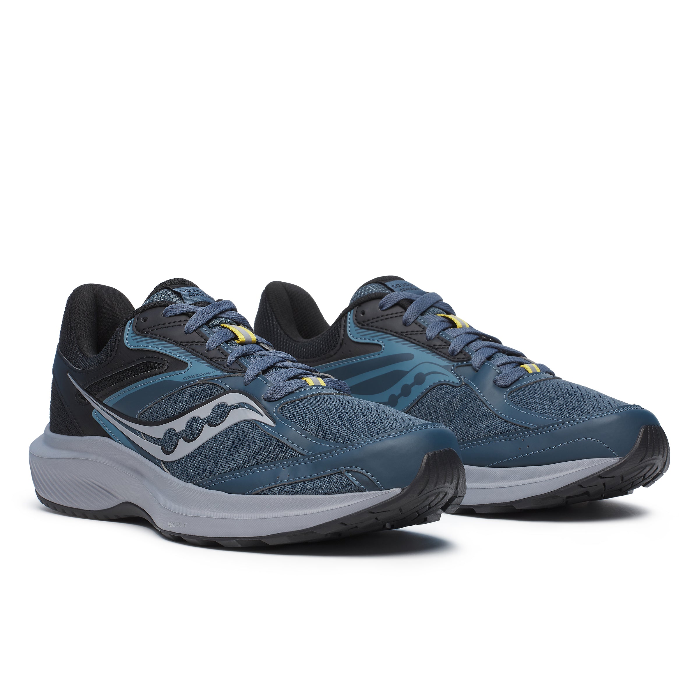 Saucony Men's Cohesion 17 Running Shoes in Dusk/Black (Wide)