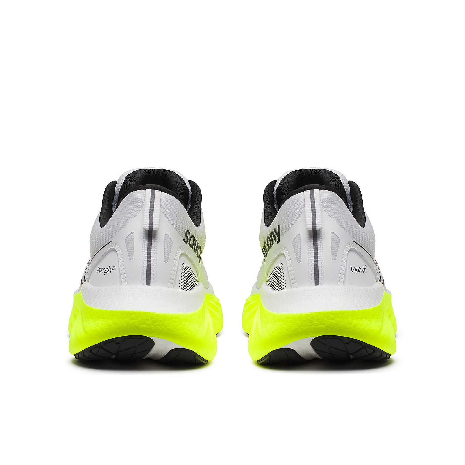 Saucony Men's Triumph 22 Running Shoes in White/Citron