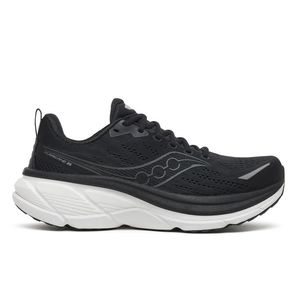 Saucony Men's Hurricane 25 Running Shoes in Black/White