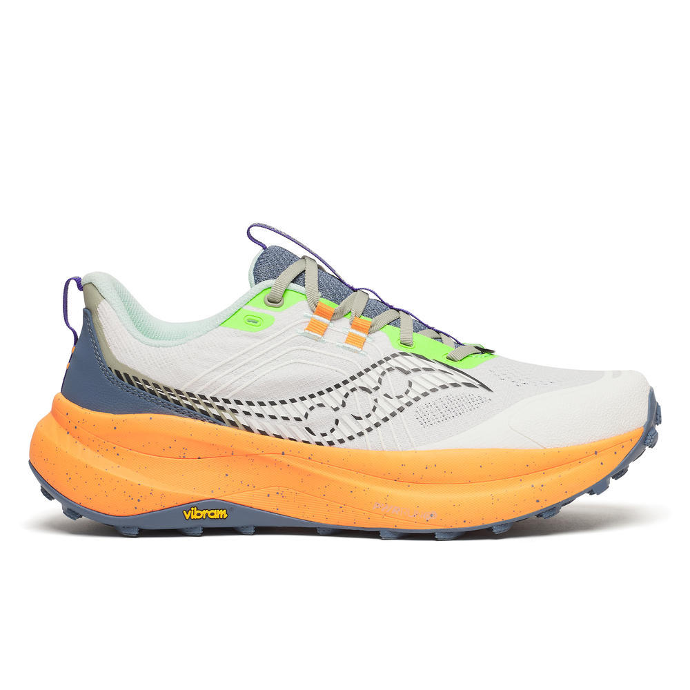 Saucony Men's Xodus Ultra 4 Running Shoes in White/Tumeric