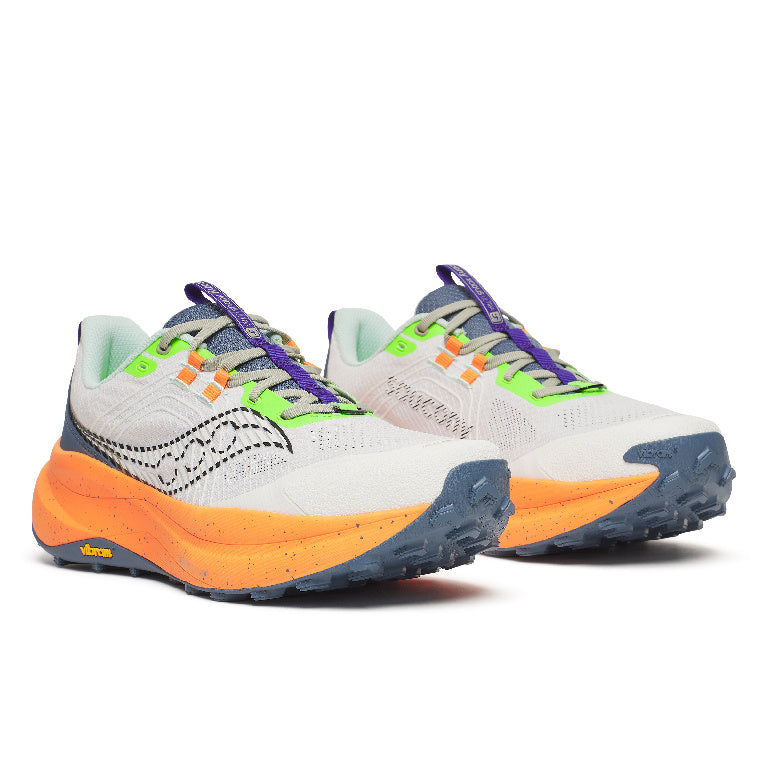 Saucony Men's Xodus Ultra 4 Running Shoes in White/Tumeric
